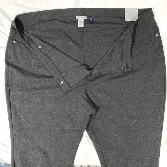 CATHERINES Heather Gray Bootcut Knit Stretch Pants Size 30WP - Picture 8 of 14